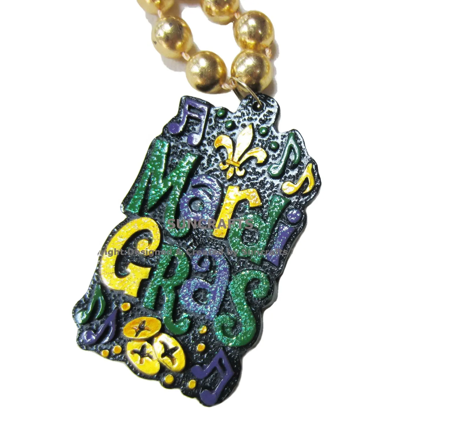 New Orleans Mardi Gras Party Kralen Ketting Goud Paars Groen Parade Feest Gunst Polyester Kralen Pst1992/1233