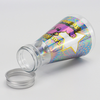 Flacon conique en plastique Transparent de qualité alimentaire, 6oz, 180ml, bouteille de bonbons à large bouche avec bouchon en CRC