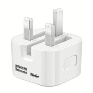 20W USB C PD Power <b>Adapter</b> Charger <b>UK</b> <b>Plug</b> A+C Wall Charger 35W Dual Type C Phone Charger Block - Product Image 2