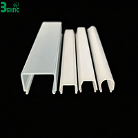 Profilé de couverture en polycarbonate en forme de U encastré Bming, diffuseur semi-transparent en PC pour éclairage à bande LED
