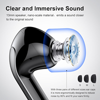 Earphone Peredam Kebisingan Custom Print Logo S57 ENC 13mm SBC Hi-Fi Sound Wireless In-Ear dengan Layar LED Penunjuk Daya