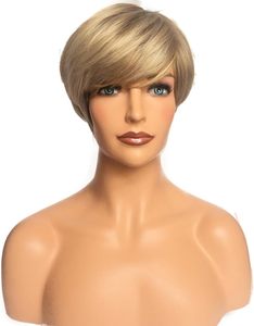 Peluca de Cabello Sintético Rubio <span class=keywords><strong>Corto</strong></span> y Liso Moderno Royalfirst para Mujer, Ligera, de Aspecto Natural, Cómoda, al por Mayor - Product Image 3