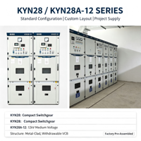 Appareillage de commutation métallique ZHUOLI homologué CE 12 kV IP4X résistant aux arcs KYN28A pour la distribution d'énergie en intérieur, grands parcs industriels