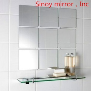Miroirs muraux décoratifs en mosaïque moderne avec verre miroir argenté clair pour salle de bain et hôtel - Product Image 2