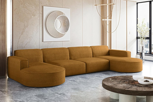 Sofá en forma de U-Cordón de sofá esquinero-382 cm de largo, 140 cm de ancho-Sofá de sala de estar Extra grande, asiento cómodo para sala de estar - Product Image 2