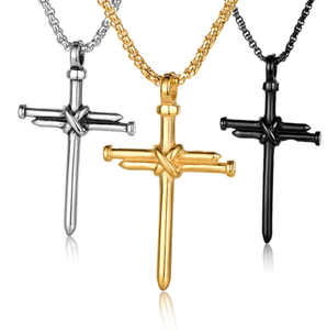 Hip-hop Croix Chaîne Collier Bijoux Hommes Mode Nail Croix Collier Personnalisé En Acier Inoxydable Charme Pendentifs HOMMES - Product Image 1