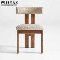WISEMAX FURNITURE Mobilier de salle à manger Chaise de salle à manger à dossier design Chaise de salle à manger moderne en bois massif avec revêtement en tissu