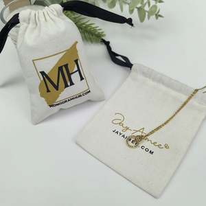 Petit sac cadeau à cordon recyclable en toile de coton, pochette pour bijoux, bagues, montres, lunettes, boucles d'oreilles, bracelets - Product Image 5