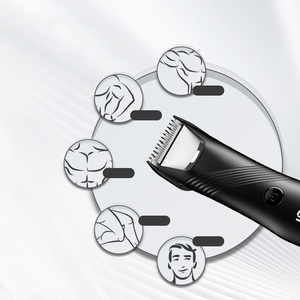 Groin & Body Hair Trimmer with <b>Mirror</b> Dual-Head Beard Trimmer & Foil Blades Wet & Dry Groomer Electric Ball Pubic Trimmer <b>Shaver</b> - Product Image 5
