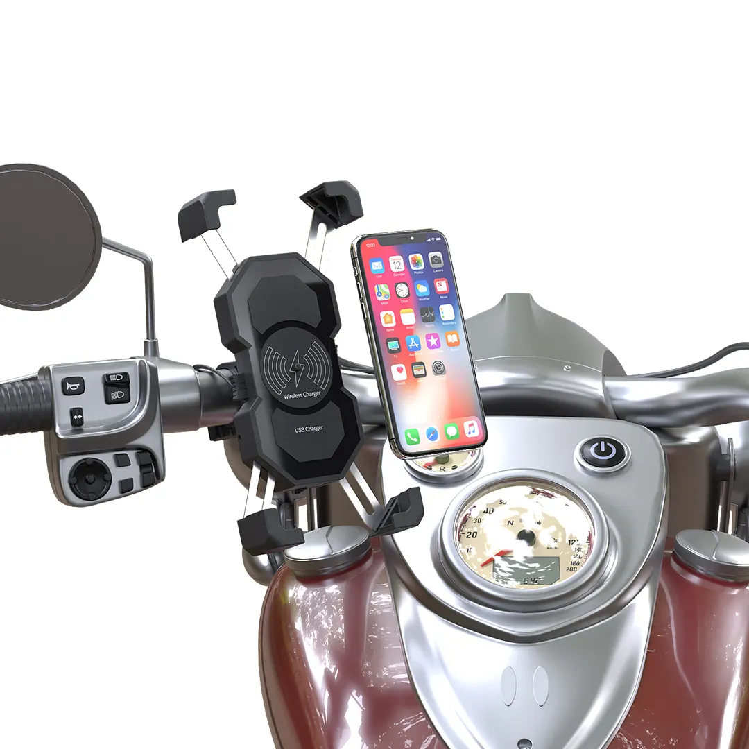 Quad Lock Charger Motorcycle E-Bike Phone Holder Support With Usb Mobile Phone Holder For Motorcycle Or Bicycle