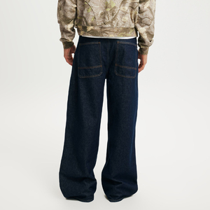 กางเกงยีนส์ทรงหลวมขาบานคุณภาพสูงสำหรับผู้ชาย แบรนด์ KingSen ตกแต่งด้วยผ้าปะติดปะต่อ ดีไซน์ยีนส์ดิบหนา สไตล์ Y2K สตรีทแวร์ แนวเรโทร เหมาะสำหรับใส่ทำงาน - Product Image 5