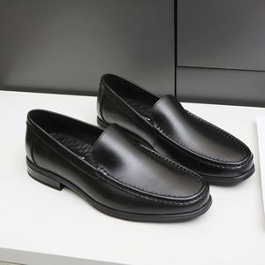 Mocassins de bureau de luxe personnalisés à bout carré noir, en cuir véritable respirant et léger, à lacets, pour printemps-été - Product Image 6