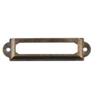 Porta Tarjetas de Hierro con Acabado Bronce Antiguo, 62x16 mm, Marco Decorativo para Etiquetas de Gabinete - Product Image 4