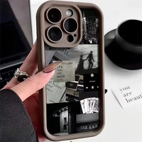 Coque de téléphone antichoc de style Ins, célèbre sur Internet, thème Fragments de vie, blanc et noir, pour iPhone 16 15 14 11 12 13 17 Pro Max
