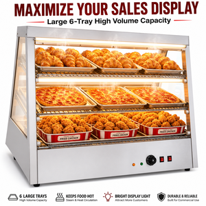 Vitrine chauffante commerciale à double couche pour aliments, 220V 1.4kW, pour boulangerie, restaurant, buffet, traiteur - Product Image 3