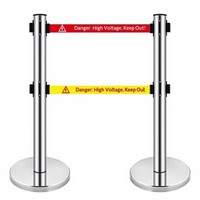 Barrière de file d'attente rétractable en acier inoxydable Guangbao avec poteau, ceinture d'isolation de sécurité double couche et ligne de signalisation – Fabriqué en Chine