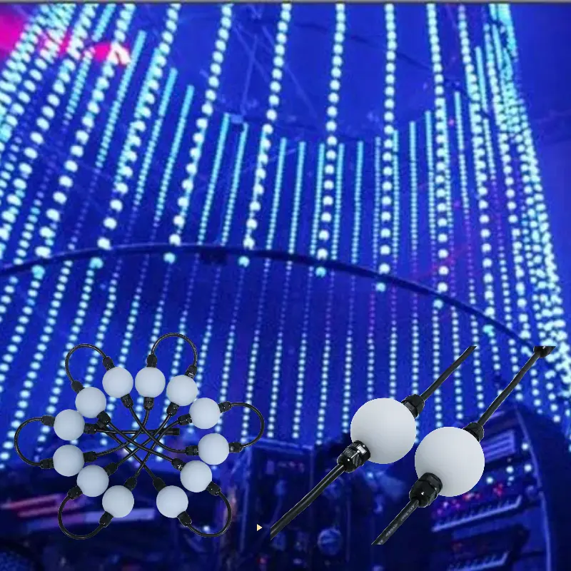 Shiji - Luz de corda de bola mágica LED 360 graus 35mm/50mm, luz de corda de bola mágica Dmx512, pixel endereçável de matriz