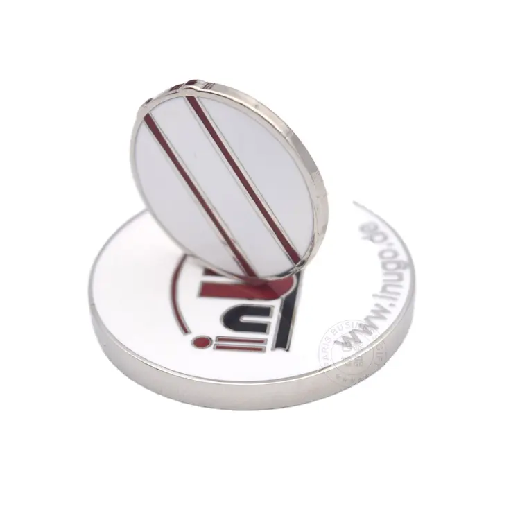 Buat koin Anda sendiri logam enamel keras berlapis perak magnet dapat dilepas lencana bulat persediaan koin souvenir golf dengan logo khusus