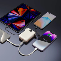 Batterie externe sans fil magnétique 10000mAh 20W 22.5W PD Charge rapide Câbles intégrés Affichage LED Chargeur portable Batterie Li-polymère