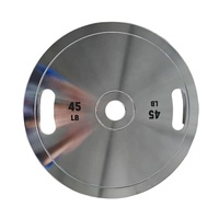 Plaques de poids calibrées en acier chromé de 35lb, logo personnalisé gratuit de haute précision pour haltères de levage de puissance de 2 pouces, vente en gros