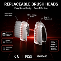 Brosse à dents LED à double lumière bleue et rouge 460nm 660nm, blanchiment des dents et soin des gencives, approuvée par la FDA et la CE, étiquette privée OEM