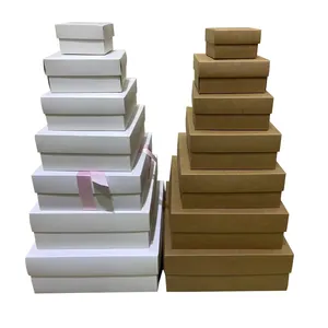 Hand Carrying Jewelry Gift Box Kraft Cardboard thickened Clothing underwear card Shoe packaging boxes with lid