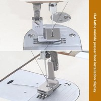 Pied presseur en acier double couche P5W pour plissage, fronçage, couture, fronçage supérieur/inférieur et épissage par pli rétractable