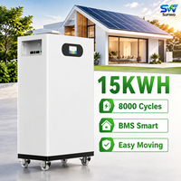Batterie solaire empilable 51,2 V pour stockage d'énergie, 100 Ah, 200 Ah, 300 Ah, 10 kWh-30 kWh, murale, LiFePO4, CAN