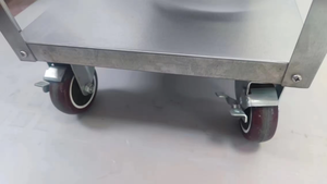 Pabrik langsung tugas berat baja nirkarat dapat dilepas 3 lapisan makanan menyajikan gerobak dengan roda UNTUK RESTORAN - Product Image 5