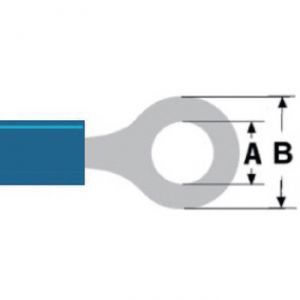 Conector rápido de 5,3 mm y 9,5 mm, terminales de cable con ojal, PVC azul, 50 piezas - Product Image 3