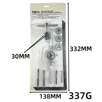 Kit de 10 pièces pour taraudage et filetage M3 - M6, comprenant un taraudeur à poignée en T et un porte-filière, pour la coupe et la réparation, outil à main