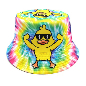 <strong>Funky</strong> Cool Cartoon Sunglasses Duck <strong>Bucket</strong> <strong>Hat</strong> Tie Dye &amp; Flexing Duck SunHat for Teens Festival Looks and Novelty Gift Giving - Product Image 1