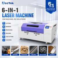 Machine laser CO2 professionnelle 6 en 1, laser à fibres, élimination de la rouille, soudage des métaux, gravure au laser CO2 pour métaux et non-métaux