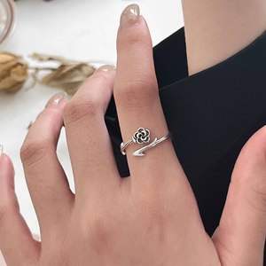 Silver Ruitai S925 Sterling Silver Vintage Rose <b>Open</b> <b>Ring</b> For Women Adjustable Opening Everyday Wear Jewelry - Product Image 4