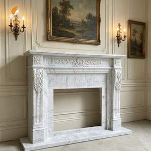 Mantel de Chimenea de Mármol Blanco MILY, Estilo Francés, Tallado a Mano de Alta Calidad, Personalizable, Decoración para el Hogar en <span class=keywords><strong>Venta</strong></span> - Product Image 2