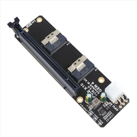 Carte adaptateur 2 ports SlimSAS 8i X2 vers PCIe 4.0 X16 Slot SFF8654 Riser Card GEN4 pour carte graphique réseau GPU 6Pin