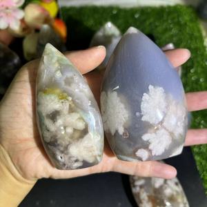 Adorno de ágata de flor <span class=keywords><strong>verde</strong></span> de cristal Natural Kindfull tallado a mano Fengshui <span class=keywords><strong>cuarzo</strong></span> tallado para decoración del hogar - Product Image 3