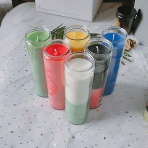 Velas de 7 Días Personalizadas al por Mayor con Etiqueta, Colores Arcoíris, para Rituales de Dinero, Chakra, Oración, Espirituales, Religiosas y Conmemorativas - Product Image 2