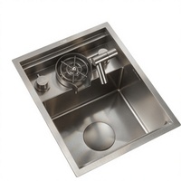 Wastafel Dapur Westinghouse Kitchen Tea Bar Island, Wadah Cuci Sayur Tersembunyi, Pencuci Gelas, Baja Tahan Karat 304 Mini Tebal