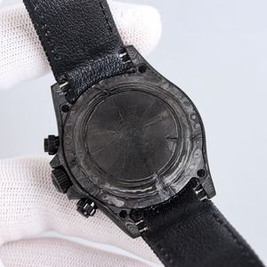 Montre mécanique multifonctionnelle de luxe de haute qualité, design racing, montre de sport ronde en fibre de carbone, étanche - Product Image 2