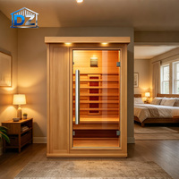 Sauna Exterior Moderna, Sauna Infrarroja Comercial, Sauna Infrarroja Individual para Exteriores con Terapia de Luz Roja