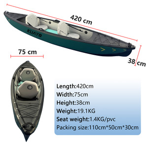 Personnalisable 2 personnes <span class=keywords><strong>K2</strong></span> bateau de pêche point de chute aviron Kayak canoë PVC Sports nautiques gonflables avec sièges détachables pagaies - Product Image 5