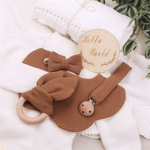 कैययूई 2025 नवजात उपहार सेट बेबी शॉवर गिफ्ट सेट टैसल्स कंबल शांतिफायर चेन बंनी टीईईथर उपहार बॉक्स - Product Image 3