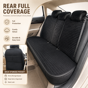 Fundas de Asiento de Coche Universales de Lujo en Cuero PU y Terciopelo, Transpirables, para Todas las Estaciones, Color Negro, Rusia - Product Image 4