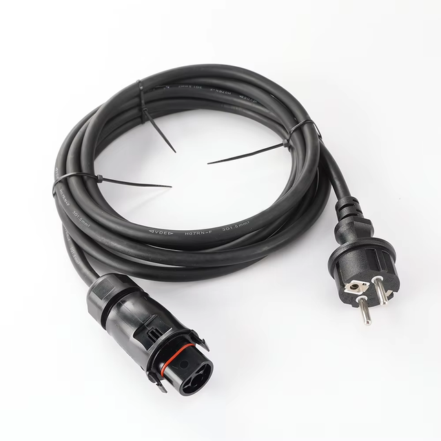 Customized BC01 New Rubber LY01 Male EU Schuko Deye Solar Sun Power Micro Inverter Connectors Plug Wire Extension Power Cable