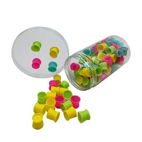 Tazas de tinta de silicona para tatuaje, contenedor desechable de pigmento de maquillaje permanente de tamaño medio, accesorios para tatuaje, taza de soporte de tinta, 100 Uds.