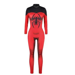Women 3D Skeleton Style Print Tight One-Piece Cosplay Costumes Jumpsuit Bodysuit Womens Swimsuit for Halloween
