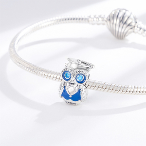 Ciondoli Pan <span class=keywords><strong>in</strong></span> Argento, con motivi Smart Bird Owl, Degree Cap, Scroll, Believe <span class=keywords><strong>in</strong></span> Yourself, per Braccialetti Originali, Gioielli, Laurea, Berluque - Product Image 4