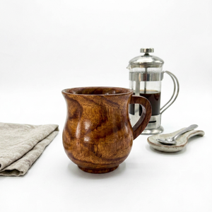 Wooden Latte Mug Artisan Crafted Drinking Cup Premium Wood Beverage Mug for Coffee Lovers and Cafes <b>Bar</b> <b>Tool</b> - Product Image 1