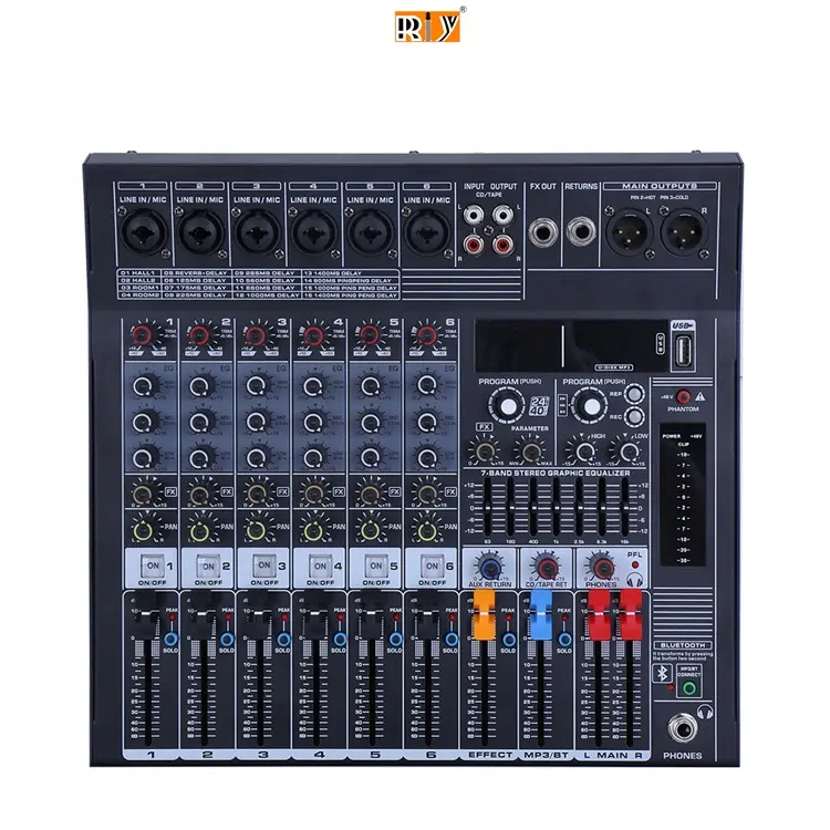 MB Serie 4/6/8/12 Kanal professioneller Digitaler Audio-Musikmixer DJ-Konsole Power-Mixer